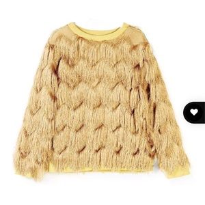 Andorine gold fringe top. Kids size 12. Women xxs